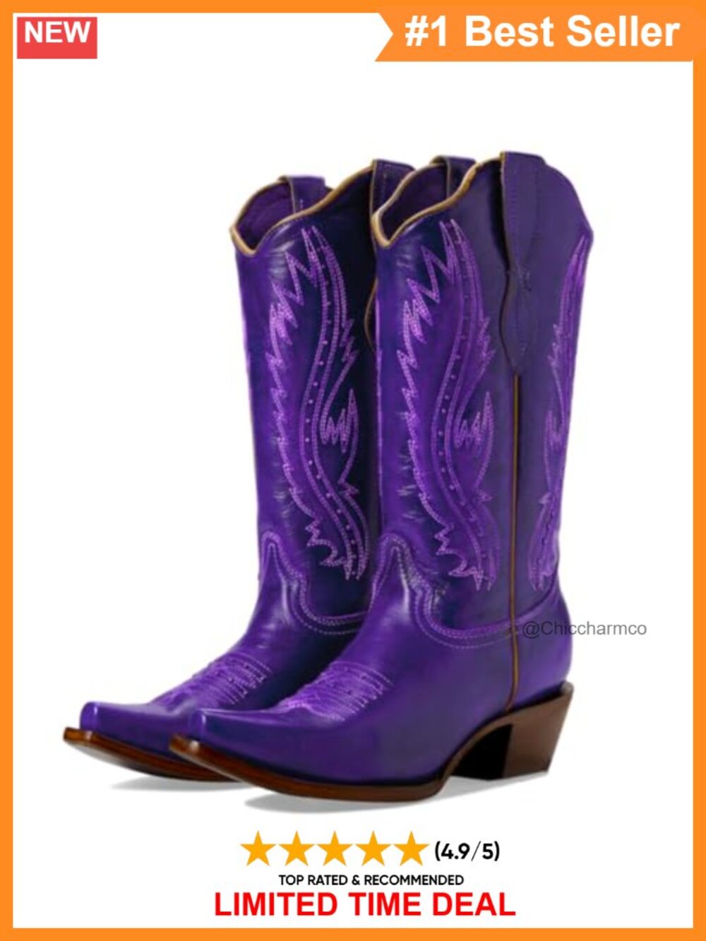 Women's Vintage Embroidered Western Boots Knee High Stacked Heel Cowboy Boots